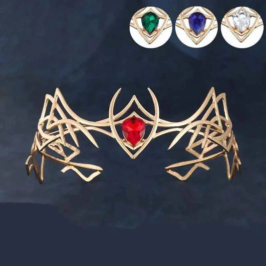 Halloween Goddess Cosplay Forehead Round Elves Crowns Tiara Women Vintage Leaf Headband Bridal Hair Accessories Wedding Headwear