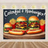 Quick Food Theme Birthday Party Decoration Hamburger French Fries Pizza Background Banner Photography Backdrop Supplies Kid Gift - GiFTiFY
