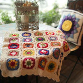 Handmade Knitting Crochet Hair Blanket Grandmother Daisy Rustic Style Decorative Tablecloth Home Decor Accessories - GiFTiFY