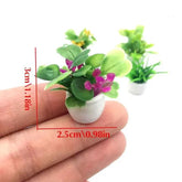 Dollhouse Plant, Miniature Bonsai Plant, Mini Potted Plant, Flower Model, Small Fake Green Decorative Toyhouse by GiFTiFY