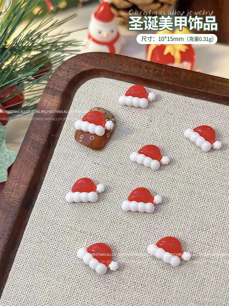 Christmas Series Nail Art Accessories 3D Resin Nail Charms Cute Bells Reindeer Snowman Cartoon Versatile Winter Nail Decorations