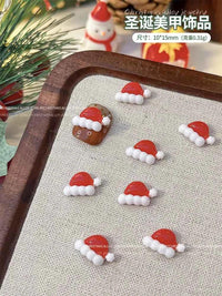 Christmas Series Nail Art Accessories 3D Resin Nail Charms Cute Bells Reindeer Snowman Cartoon