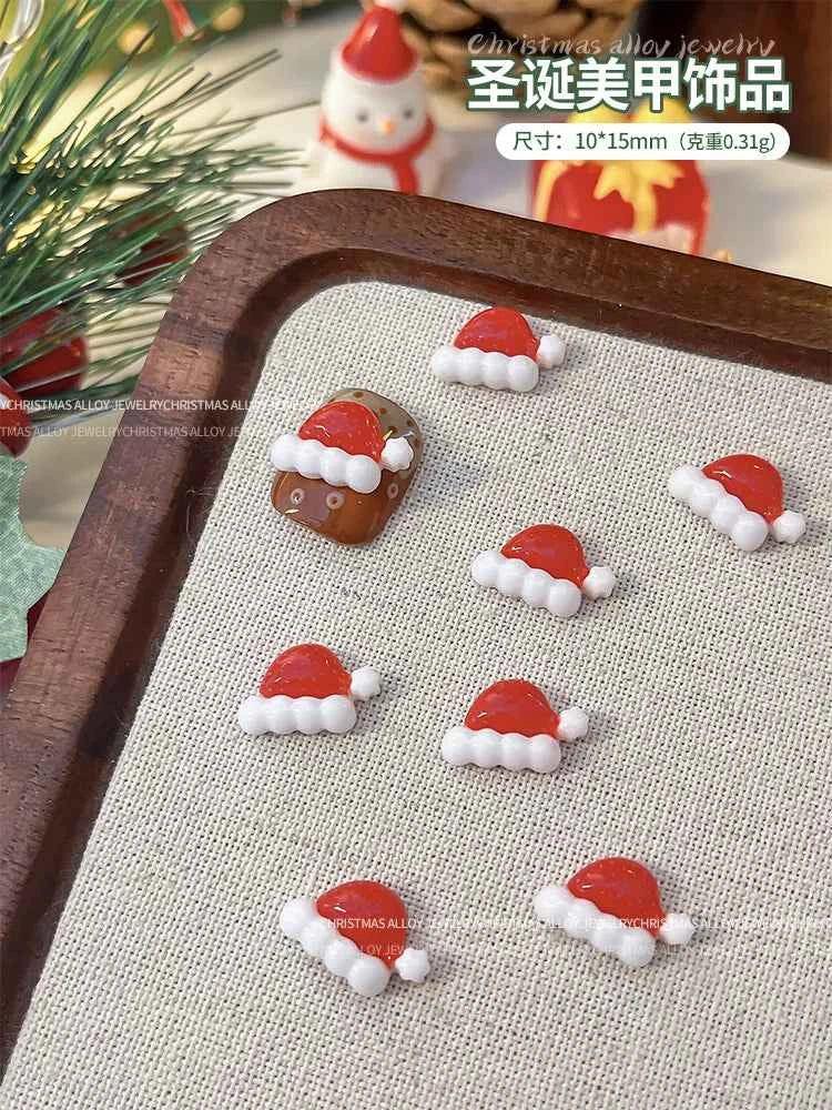 Christmas Series Nail Art Accessories 3D Resin Nail Charms Cute Bells Reindeer Snowman Cartoon Versatile Winter Nail Decorations by DSERS