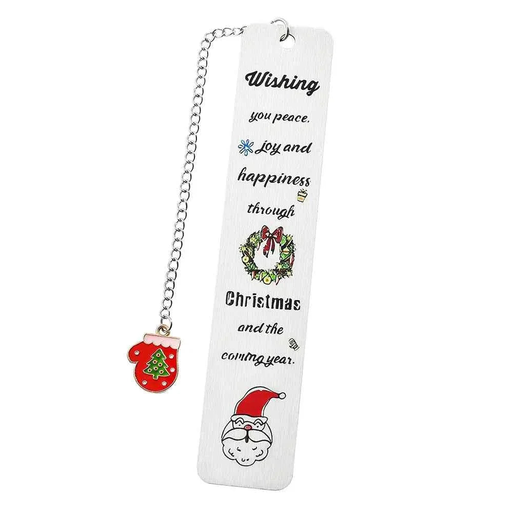 A stainless steel pendant bookmark about Christmas, the warmest Christmas reading gift for loved ones on Christmas Eve. by DSERS
