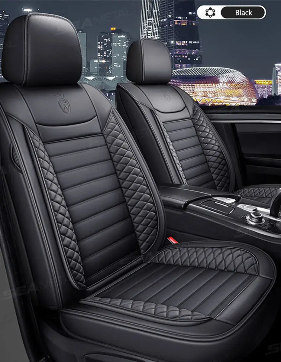 Black Leather Car Seat Covers Seametal Car Seat