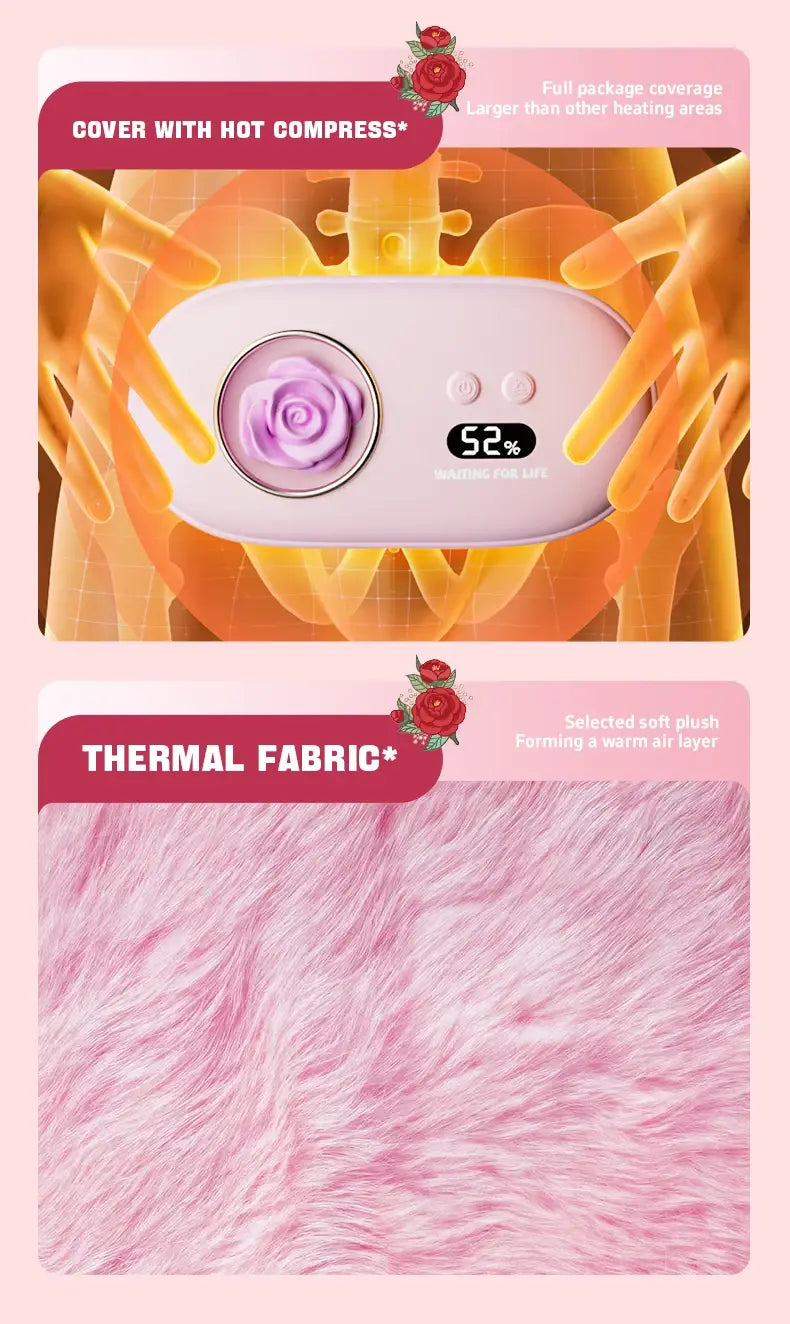 Electric Period Cramp Massager Vibrating Heating Pad Belt for Menstrual Colic Relief Pain Waist Abdominal Warm Palace