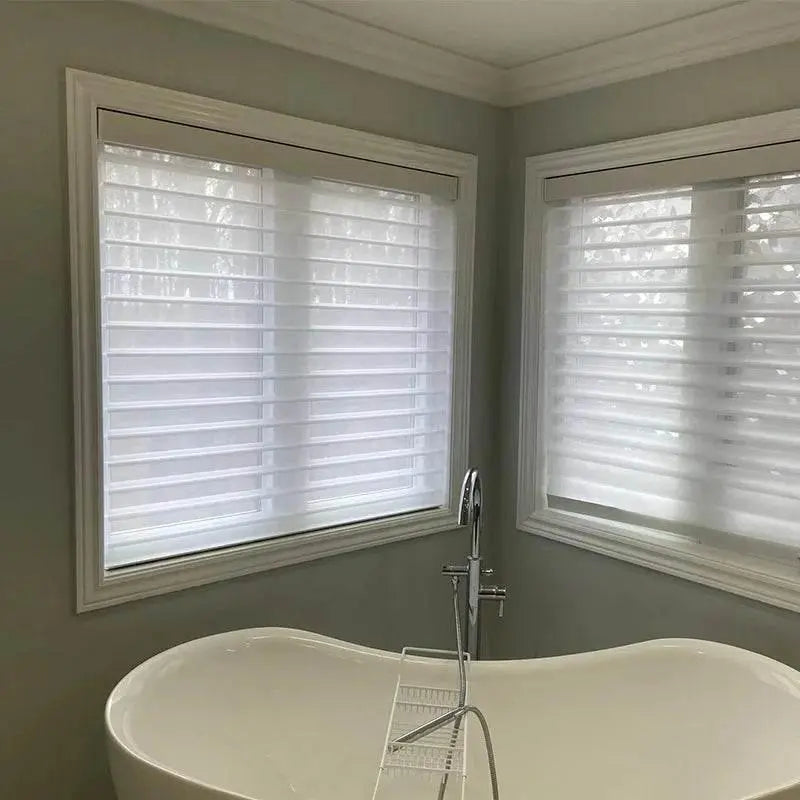SmartMatters Electric Shangrila Blinds Smart Zigbee Blackout Zebra Shades for Windows and Doors Wifi Tuya Alexa Google Assistant Smart Shade by DS