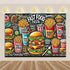 Quick Food Theme Birthday Party Decoration Hamburger French Fries Pizza Background Banner Photography Backdrop Supplies Kid Gift - GiFTiFY