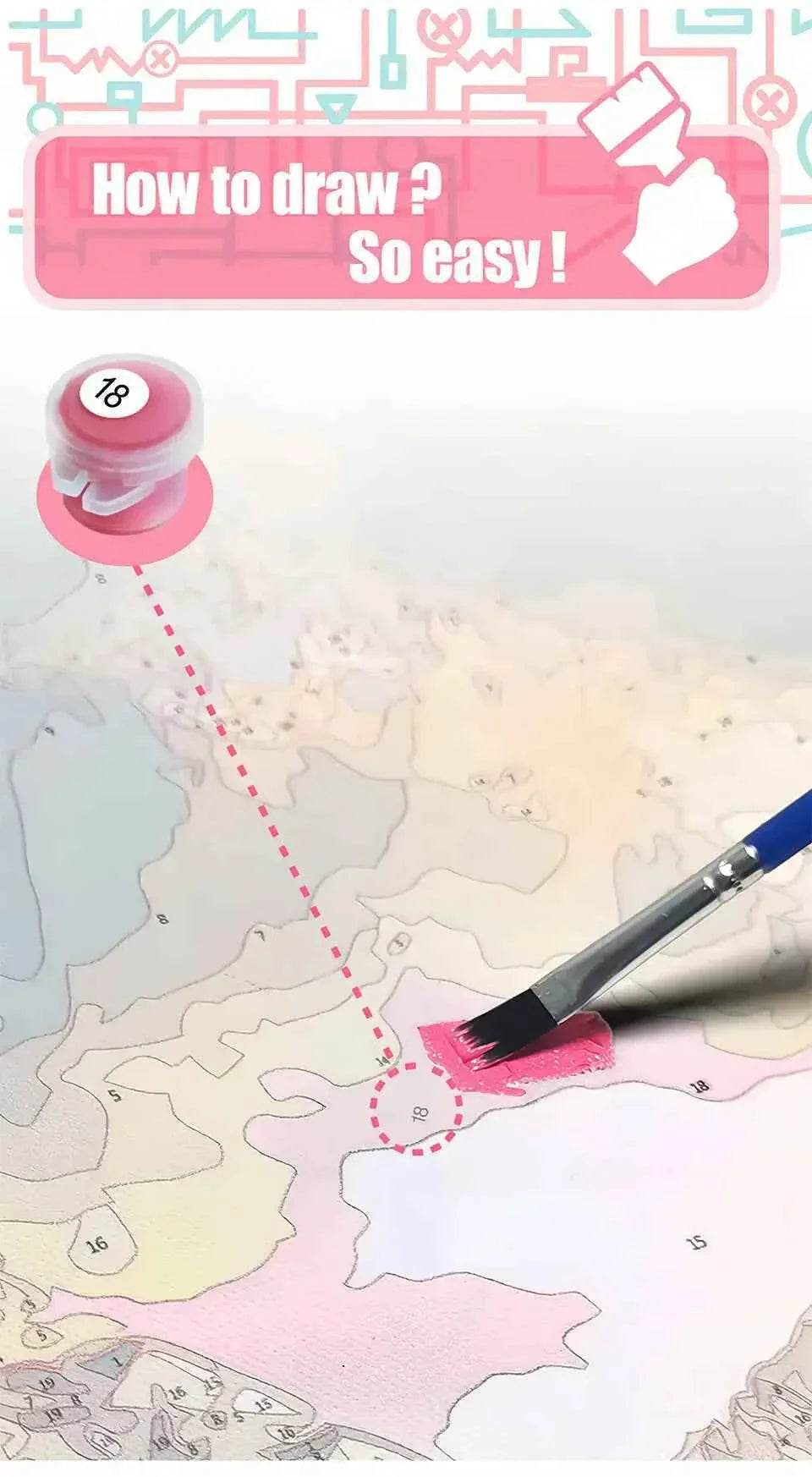 DIY Digital Oil Painting Cat Flower Paint By Numbers Animal Kitten Handpainted Acrylic Paint On Canvas Home Bedroom Wall Artwork - GiFTiFY