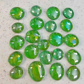 100g/3.52oz(Approx. 18-25pcs) Oblate Bead Glass Mosaic Tiles Colorful Round Mosaic Making Material Multi Diameter DIY Craft Tile