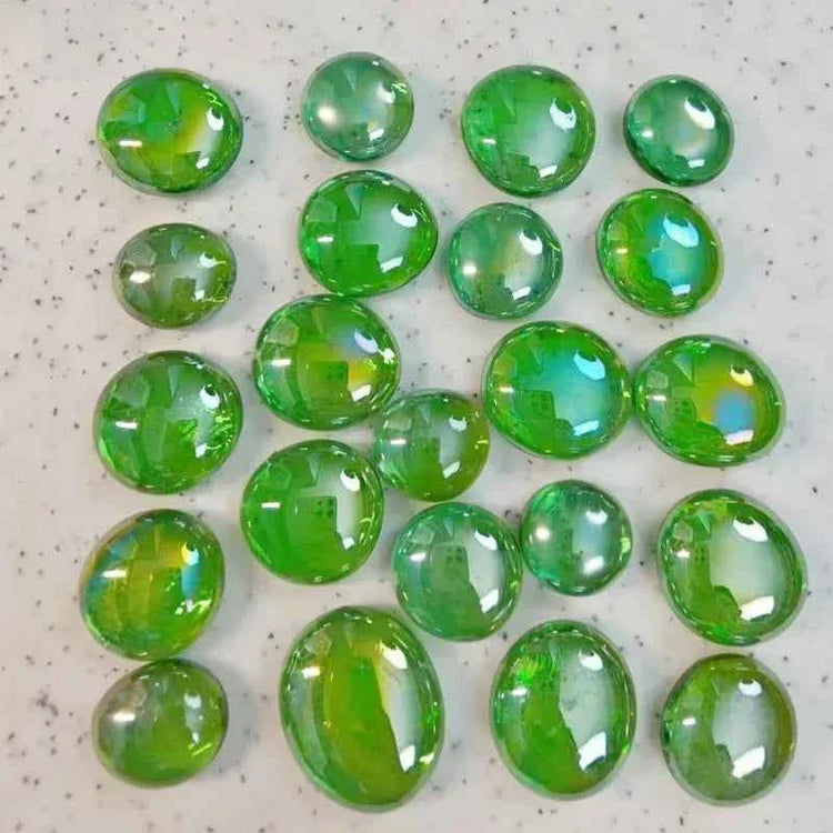 100g/3.52oz(Approx. 18-25pcs) Oblate Bead Glass Mosaic Tiles Colorful Round Mosaic Making Material Multi Diameter DIY Craft Tile