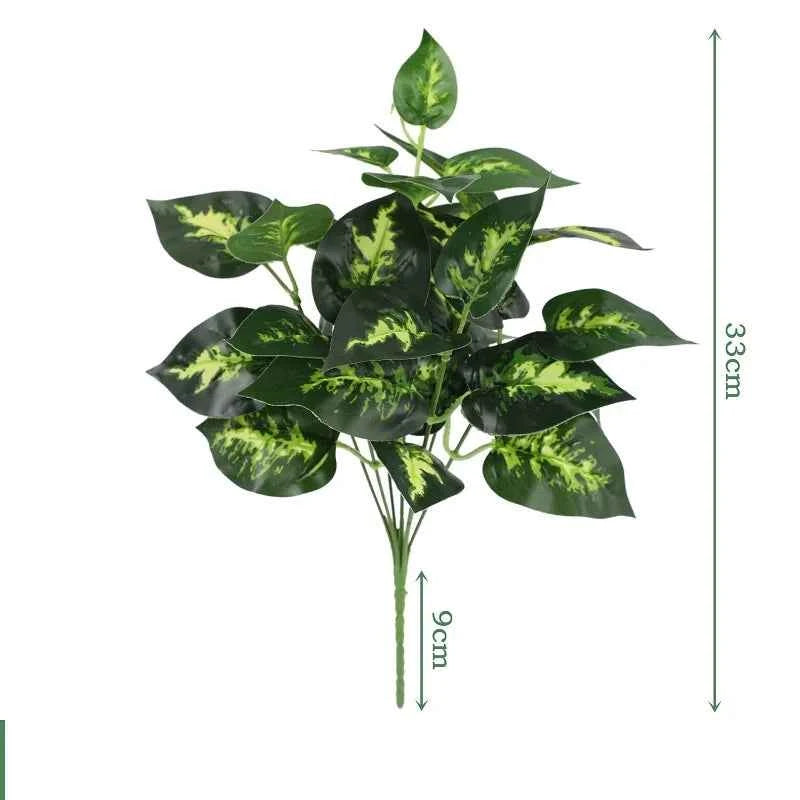 Artificial Plants Leaves Silk Tortoiseshell Leaf Dieffenbough Fake Small Fairy Taro Simulation Green Plant Living Room Decor by DSERS