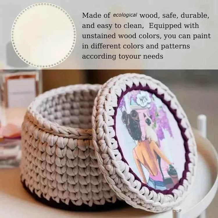 Wooden Basket Bottom Blank Solid Crochet Basket Wood Base for DIY Basket Weaving Supplies Craft Making Home Decoration - GiFTiFY