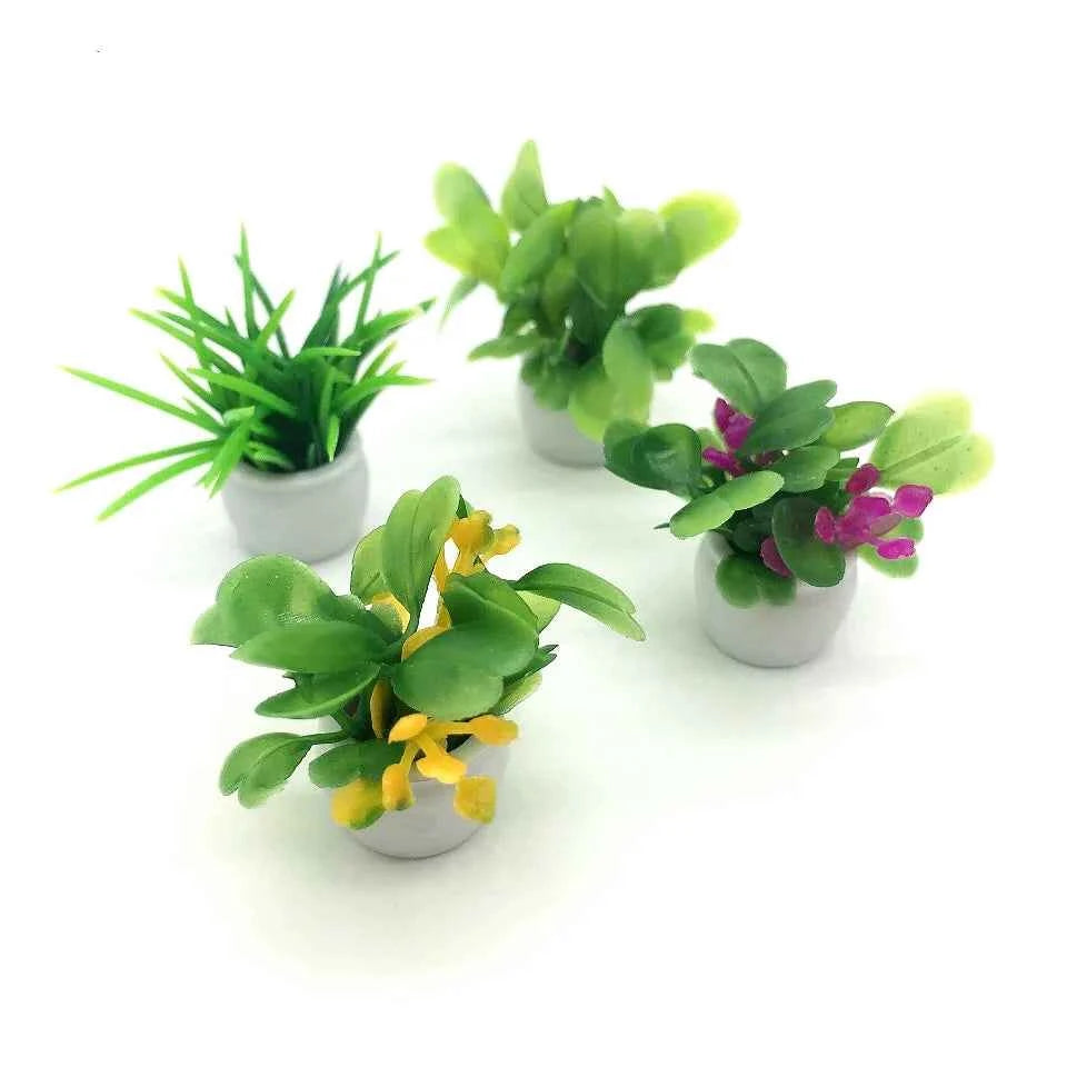 Dollhouse Plant, Miniature Bonsai Plant, Mini Potted Plant, Flower Model, Small Fake Green Decorative Toyhouse by GiFTiFY