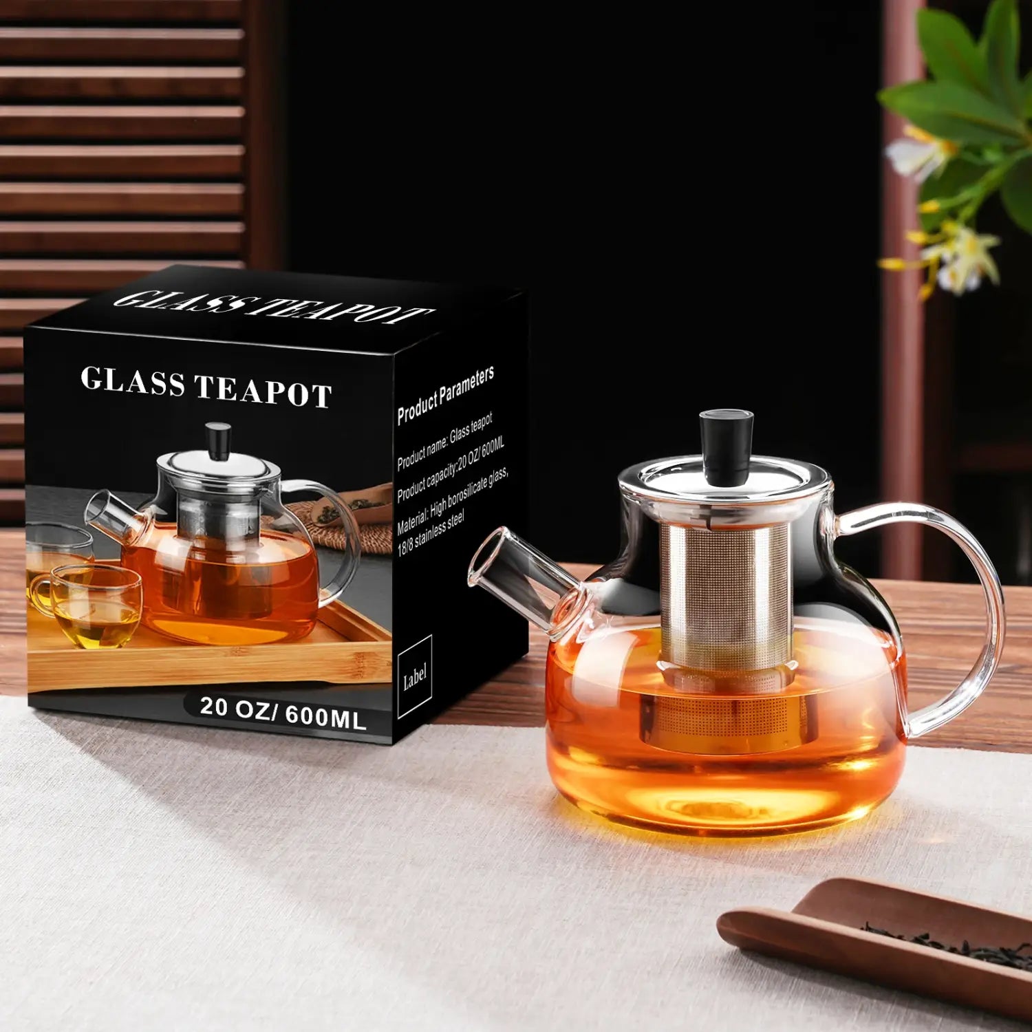 Glass Teapot Camping Water Bottle