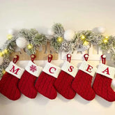 navidad Christmas Boots Letters Christmas Stocking New Knitting Christmas Tree Pendant Decorations SnowflakeChristmas Socks