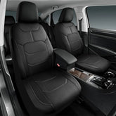 Premium Leather Car Seat Covers Full Set, Airbag Compatible, Universal Fit for Most Cars, Trucks, SUVs, Vans, Black GiFiFY