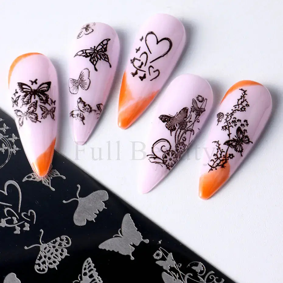 Spring Flowers Nail Stamping Plates Cherry Blossom