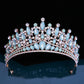 Baroque Pink Opal Crystal Bridal Crown Royal Queen Tiaras Rhinestone Pageant Prom Diadem Princess Wedding Crown Hair Accessories GiFTiFY