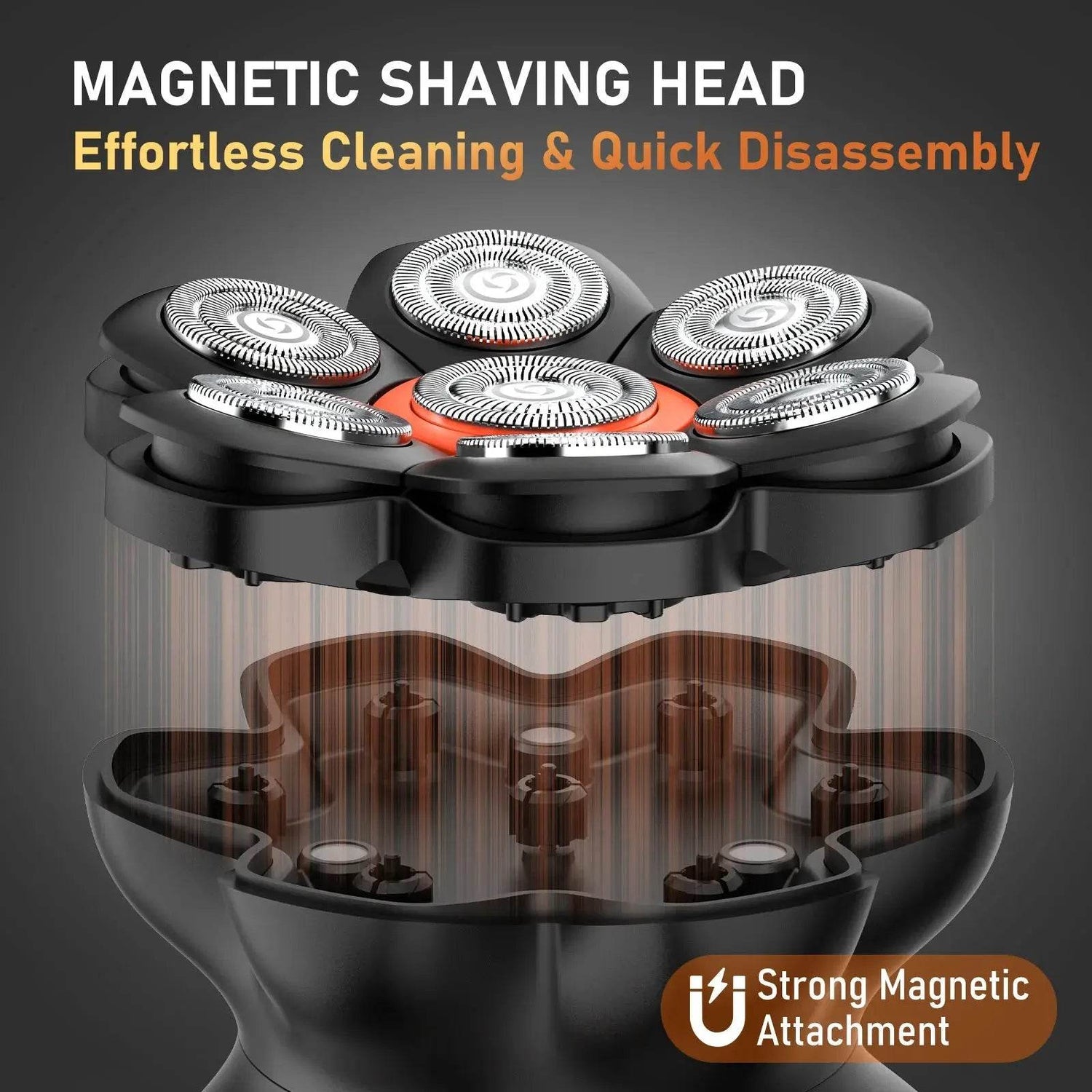 MAXGROOM 7D Head Shaver for Bald Men IXP6 Waterproof USB Rechargeable Electric Hair Trimmer Beard Floating Blade Magnetic Razor - GiFTiFY