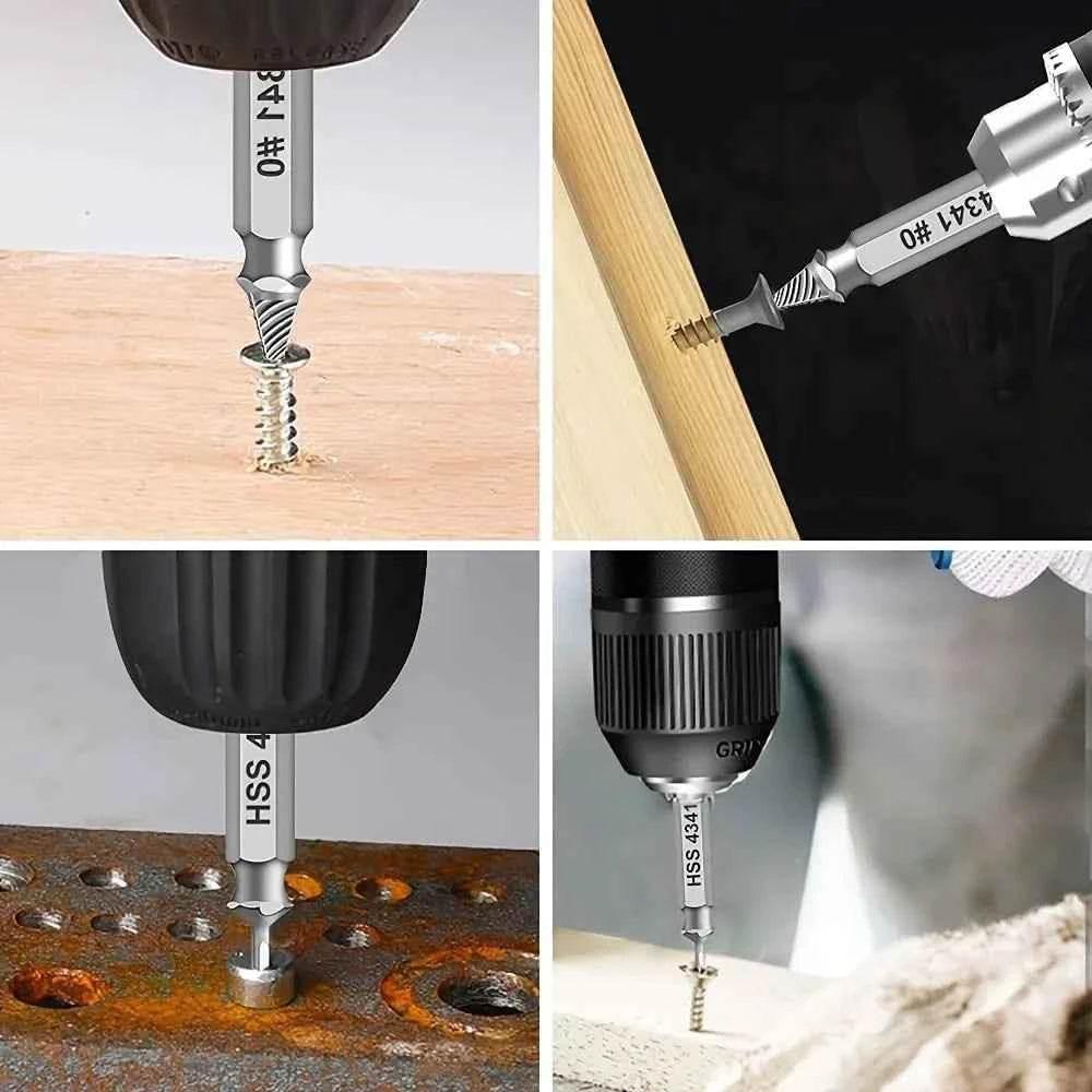 Damaged Screw Extractor Set HSS Drill Bit Stripped Broken Remover Small Easily Quickly Take Out Kit Easy Demolition Power Tools - GiFTiFY