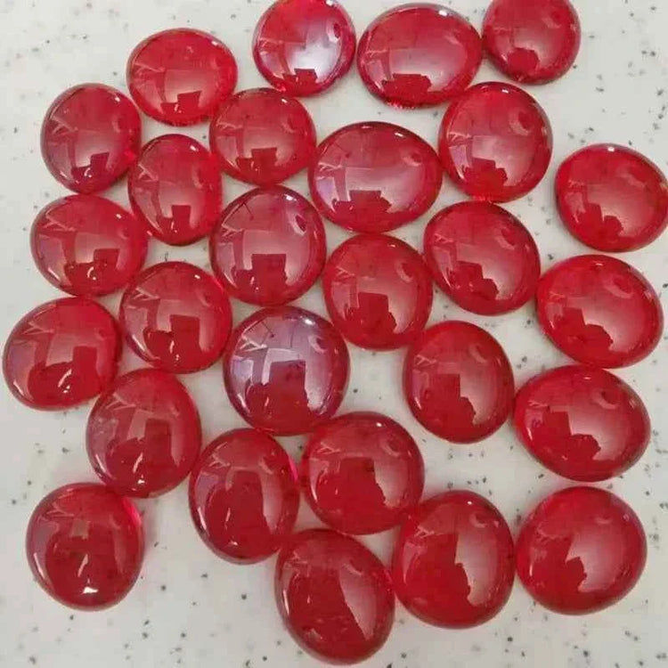 100g/3.52oz(Approx. 18-25pcs) Oblate Bead Glass Mosaic Tiles Colorful Round Mosaic Making Material Multi Diameter DIY Craft Tile