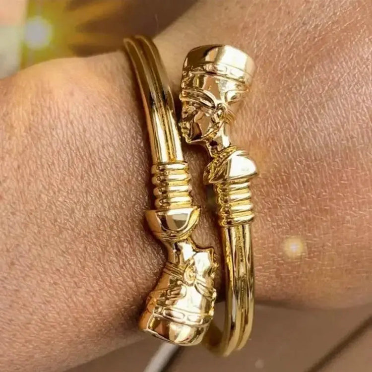 Adjustable Gold Nefertiti Inspired Cuff Bracelet - GiFTiFY