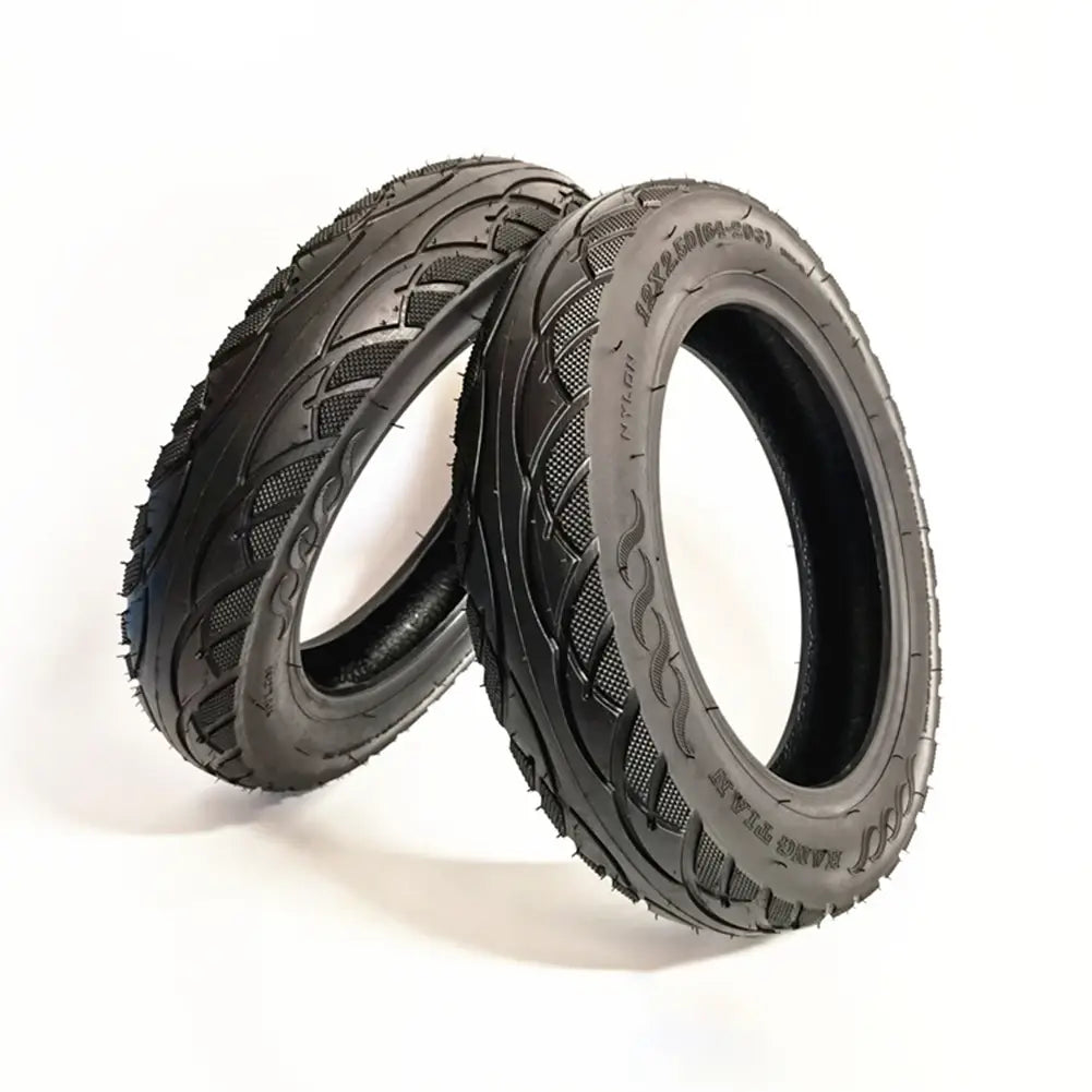 Two Black Electric Scooter 12x2 Tubeless Tyres