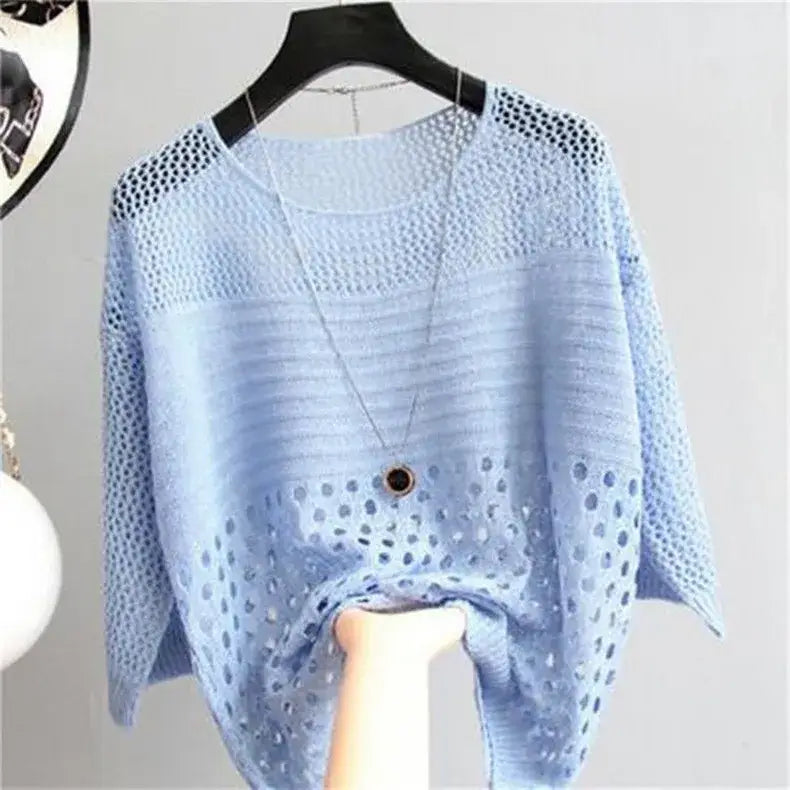 Ice Silk Hollow Knitted Vest for Women