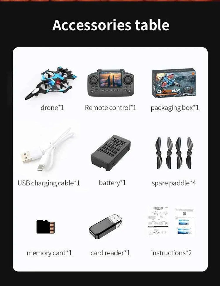 K500MAX Drone Fighter Jet 4k HD Professional Drone Camera WIFI Fpv Aircraft Quadcopte Aerial Photography Drone Birthday Toys