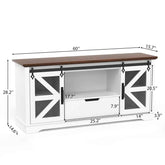 Modern TV Stand for TVs up to 60’’, Entertainment Center w/1 Drawer & 2 Storage Cabinets, Large Media Console Cabinet - GiFTiFY