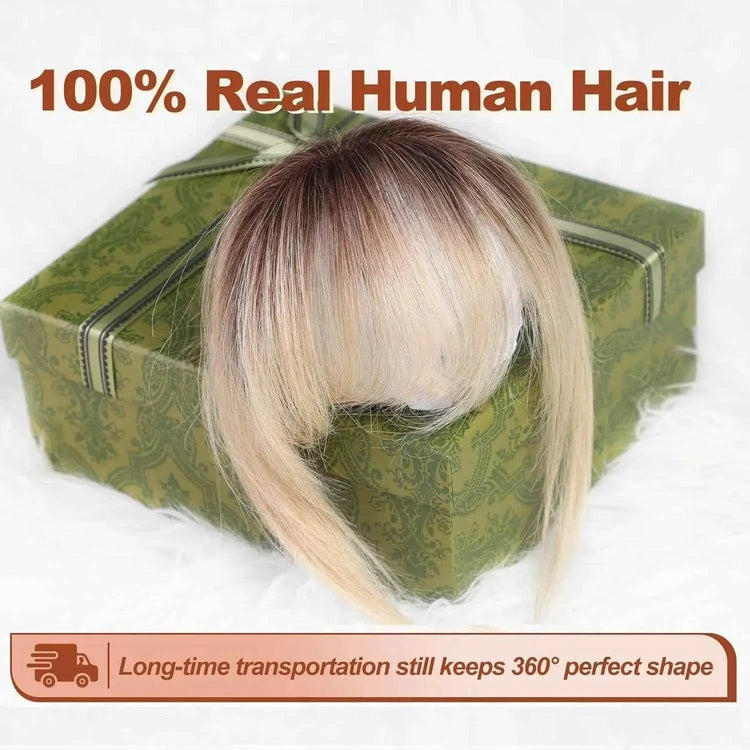 Ombre Light Blonde Clip in Bangs 100% Real Human Hair Bangs human hair wigs with bangs - GiFTiFY