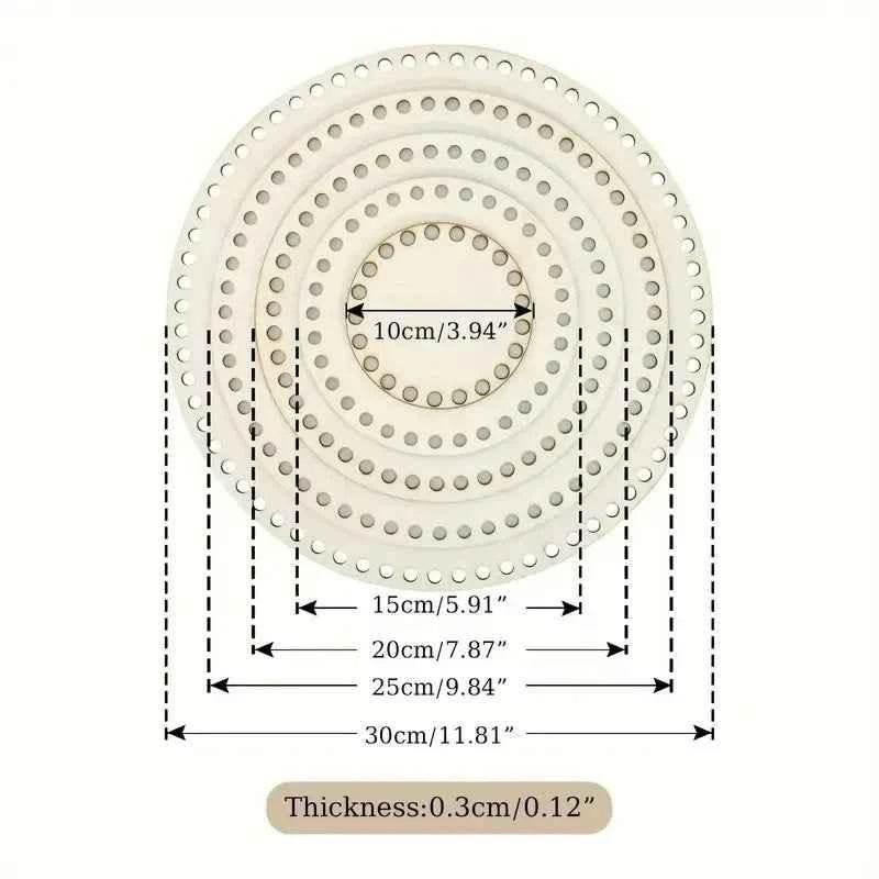 Wooden Basket Bottom Blank Solid Crochet Basket Wood Base for DIY Basket Weaving Supplies Craft Making Home Decoration - GiFTiFY