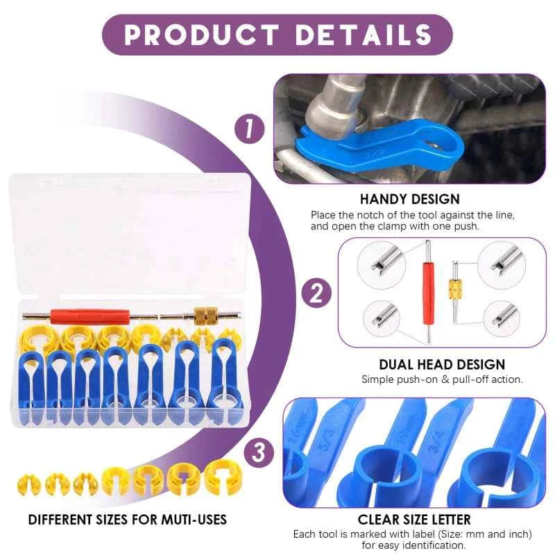 1 Set 7/16pcs Car Auto AC Line Disconnect Tool Fuel Line Disconnect Fuel Line Angled Disconnect Tool Set Fuel Line Removal Tools