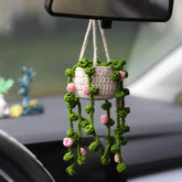 Handmade Crochet Car Styling Plants Succulent Car Plant Ornamentos Decoration Interior Accersories Cute Gift for Women - GiFTiFY
