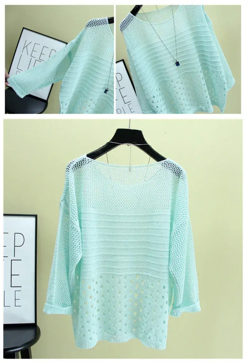 Ice Silk Hollow Knitted Vest for Women