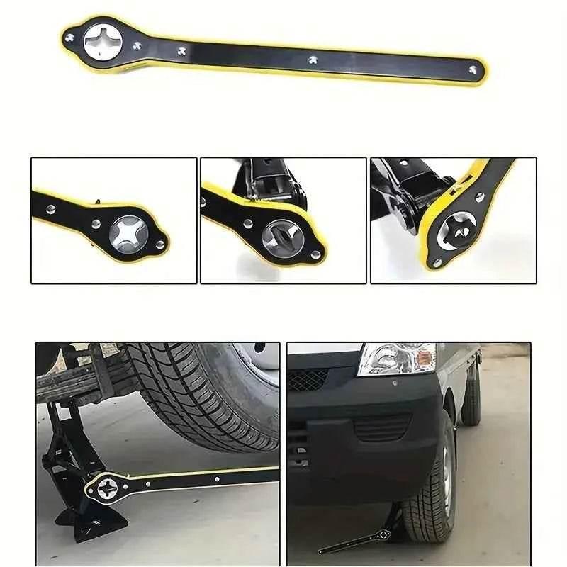 Car Labor-saving Jack Ratchet Wrench Scissor Jack Garage Tire Wheel Lug Wrench Handle Labor-saving Wrench Car Repair Tool Jack Ratchet Wrench by DSERS