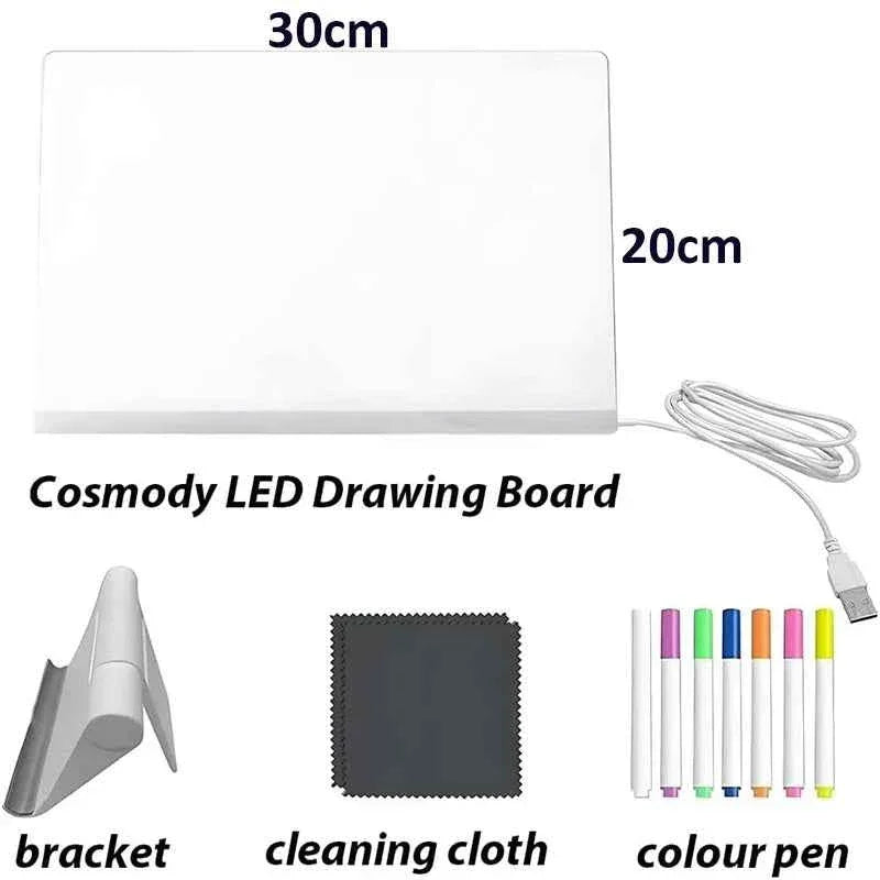LED Acrylic Drawing Board DIY Erasable Luminous DSERS/ https://www.aliexpress.us/item/3256808438306553.html?supplyId=159831080&gatewayAdapt=glo2usa4itemAdapt