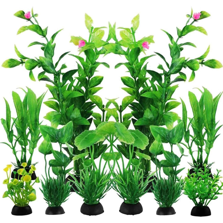 Fish Tank Accessories Green Plants 10pcs Green Fish Tank Decorations Aquarium Artificial Plastic Plants Decor Plastic Plants - GiFTiFY