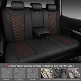 3D Foam Mesh Leather Car Seat Covers Full Set, Breathable Faux Leather, Universal Fit for SUV Truck Sedan, Armrest & Airbag Compatible, Black Red GiFiFY