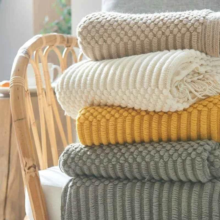 Bohemian Couch Blanket Large Knitted Tassel Throw for Bed Chair Sofa Couch Cover All-Season Blankets Home Decor Soft Comfortable - GiFTiFY