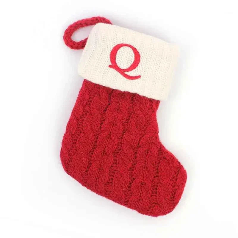 navidad Christmas Boots Letters Christmas Stocking New Knitting Christmas Tree Pendant Decorations SnowflakeChristmas Socks