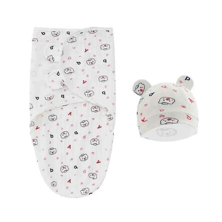 Newborn Baby Wrap Anti-Startle 2Pcs/Set Baby Swaddle Sleeping Cocoon Design 100%Cotton Baby Adjustable Blanket 0-6 Months - GiFTiFY
