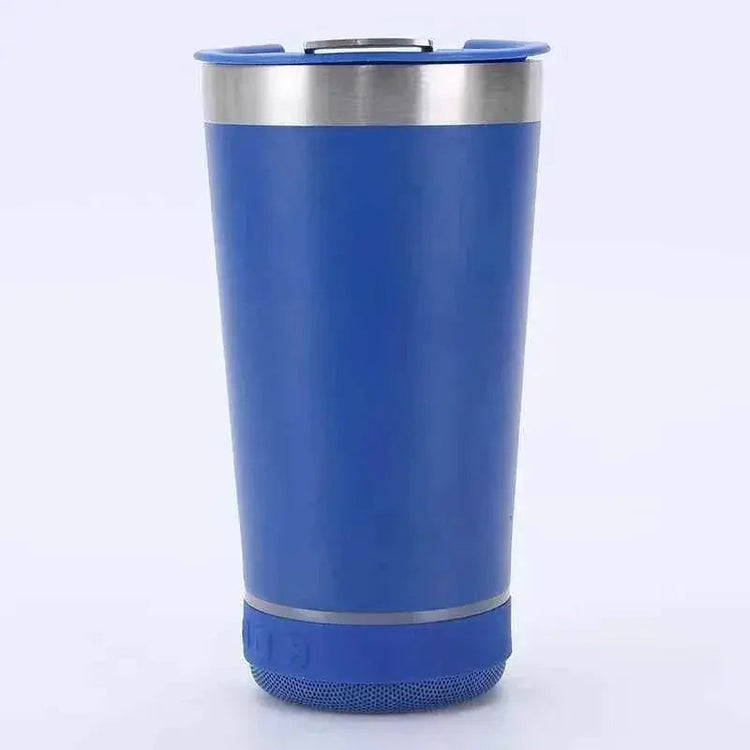 16oz smart bluetooth speaker car portable car cup creative bottle opener stainless steel thermos cup - GiFTiFY
