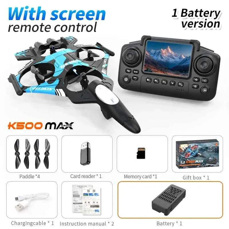 K500MAX Drone Fighter Jet 4k HD Professional Drone Camera WIFI Fpv Aircraft Quadcopte Aerial Photography Drone Birthday Toys Jet Fighter Toy by DSERS