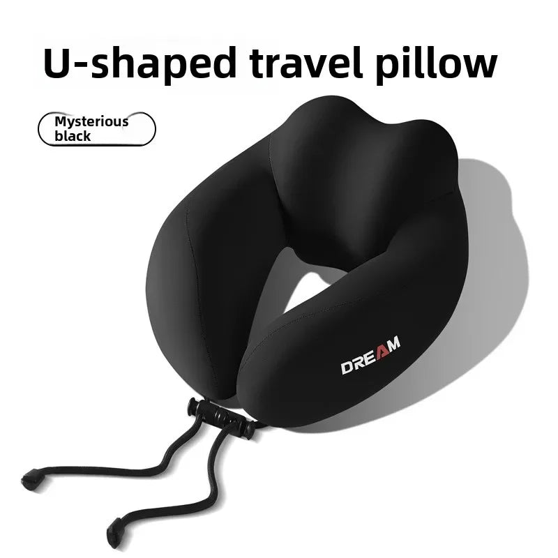 Memory Foam U-Shaped Neck Pillow for Travel & Airplane - Ergonomic Cervical Support Pillow with Portable Design Washable Cover by GiFiFY