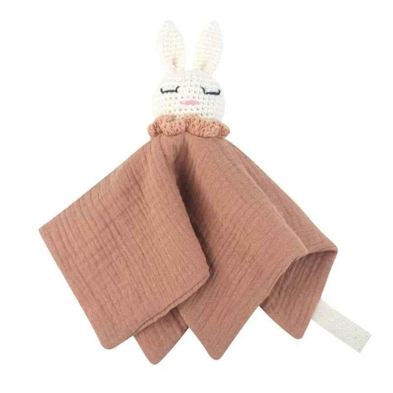 Infant Baby Appease Comforting Towel Crochet Rabbit Burp Cloth Sleep Soothing Doll Toy Pacify Soother Bib for Toddlers A2UB - GiFTiFY