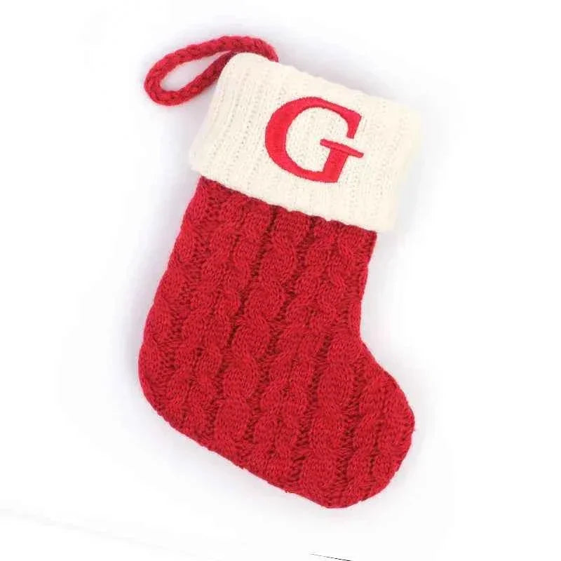 navidad Christmas Boots Letters Christmas Stocking New Knitting Christmas Tree Pendant Decorations SnowflakeChristmas Socks