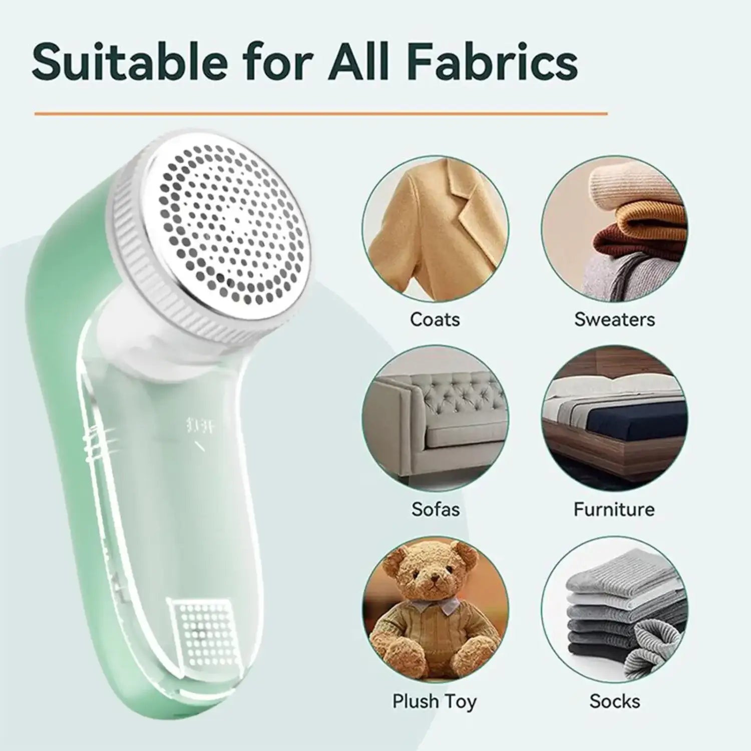 Mint Green Electric Clothing Lint Remover