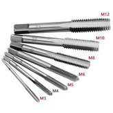 M3-M12 8/6 PCS Metric Hand Tap Set HSS Right-handed Tapping Drill Thread Punching Wrench Hand Tools Male to Make Thread in Steel - GiFTiFY